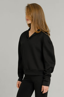Арт. 1801 Худи женское с капюшоном 42-48 (4 шт) Цвет:черный