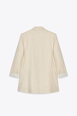 LINEN BLAZER WITH PRINTED CUFFS - Zara фото 16