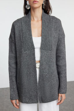 TRENDYOLMILLA Antrasit Genis Kal?p Yumusak Dokulu Triko H?rka TWOAW25HI00082  фото 3