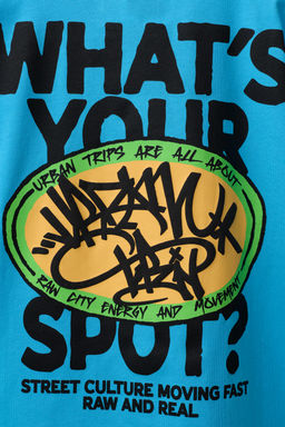 CAMISETA ESTAMPADO GRAFFITI / Azul - Zara фото 4
