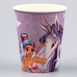 Стакан бумажный Единорог, 250 мл, в наборе 6 штук - Страна карнавалия фото 2