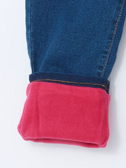 Beli Lastikli K?z ?ocuk Jean Pantolon