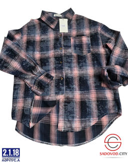 Рубашка в клетку со стразами