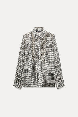 EMBROIDERED JABOT FRILL SHIRT - Zara фото 2
