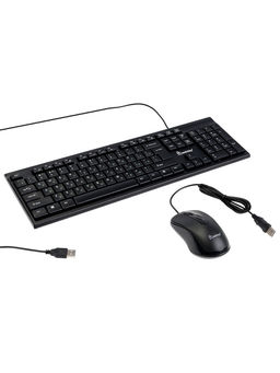 Комплект клавиатура и мышь Smartbuy ONE SBC-114282-K, проводной,мембранная,2400dpi, черный