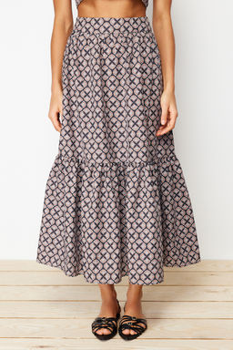 TRENDYOLMILLA Cok Renkli Desenli Klos Maxi Boy Dokuma Etek TWOSS24ET00060 фото 5