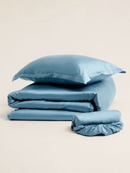 Простыня 1.5 спальная SL Home Tencel, 160×235 см, тенсель, серо-голубая