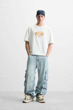 T-SHIRT WITH CONTRAST PRINTS - Zara фото 9