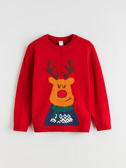 Y?lba?? Temal? Erkek ?ocuk Triko Kazak