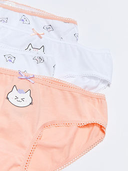 Bask?l? Pamuklu K?z ?ocuk K?lot 3l? - Waikiki фото 2