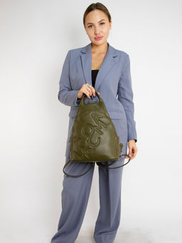 LACCOMA рюкзак Адель-24-L815-хаки эко кожа хлопок фото 5