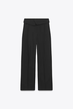 ZW COLLECTION WOOL TROUSERS WITH TURN-UP WAIST - Zara фото 7