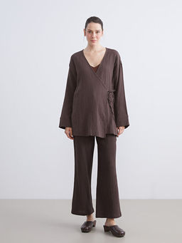 Beli Lastikli Dokulu M?slin Kad?n Pantolon