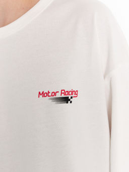 Лонгслив мужской белый "Motor racing"