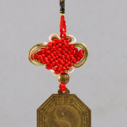 Цена за 2 шт. Колокольчик подвесной металл «Монета Инь-ян»,1 колокол d=2.5 см, 35×5.3×2.7 см