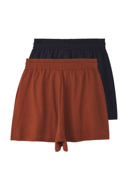 TRENDYOLMILLA Siyah-Vizon Burumcuk Relaxed/Rahat Kal?p K?sa Esnek Orme Sort & Bermuda TWOSS25SR00087 фото 8