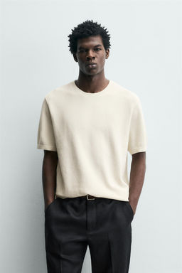 RELAXED FIT KNIT T-SHIRT - Zara фото 9