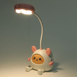Цена за 2 шт. Настольная лампа "Милая зверушка" LED 11,5*8,6*31 см, USB 0.6w 5V, Бело-розовый