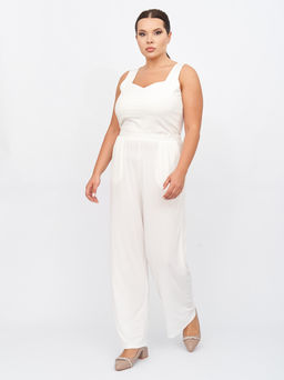 Брюки из холодного трикотажа TBB02107WHT02 - Артесса фото 11