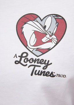 Bugs Bunny Bask?l? Beyaz Tisort - Mavi фото 6