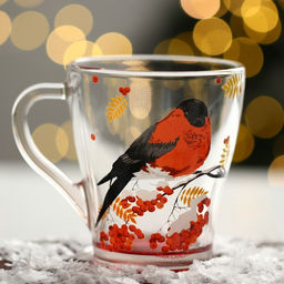 Кружки стеклянные новогодние Снегири!, набор 2 шт. - Дорого внимание фото 9
