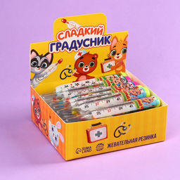 Цена за 30 шт. Жевательная резинка Сладкий градусник в форме градусника, 7 г.