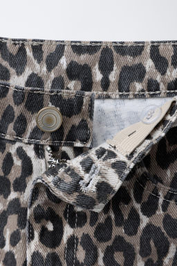 ANIMAL PRINT WIDE-LEG DENIM TROUSERS - Zara фото 11