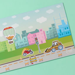 Наклейки в книжке «Техника», 3 фона, 20.7×14.2 см