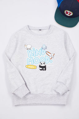 K?rm?z? K?z Cocuk Desenli Bisiklet Yaka Slogan Orme Sweatshirt TKDAW25SW00041 - Trendyolmilla фото 2