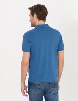 Koyu Mavi Slim Fit Polo Yaka Merserize Ti__rt