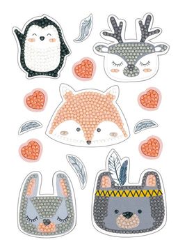 Кристальная (алмазная) мозаика ФРЕЯ ALVN-101 наклейки Животные. Сканди 14 х 19.5 см