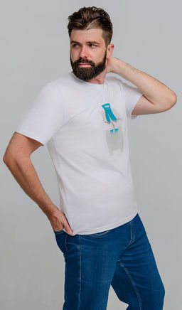 Арт. 61143 Футболка мужская 48-56 (5 шт) Цвет:белый - Идеал фото 3