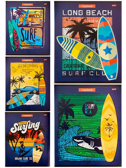 Цена за 5 шт. Тетрадь 48л. Profit "Серферская тема" клетка (48-6089)