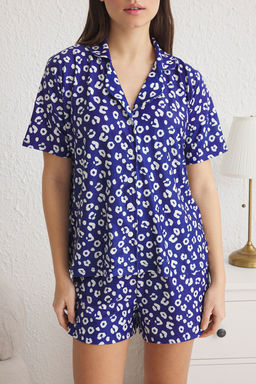 Trendyolmilla Bej-Cok Renkli Leopar Desenli Sortlu Orme Pijama Tak?m? THMSS24PT00285  фото 11