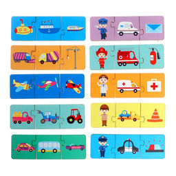 Игровой и обучающий набор Всё, что едет и летит, умные пазлы-цепочки + картонная книга - Лесная мастерская фото 3