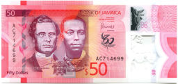 Банкнота 50 долларов 2022 года Ямайка