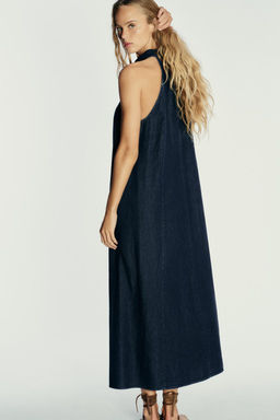 TRF HALTER DENIM DRESS - Zara фото 5