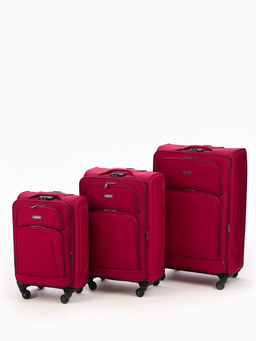 Чемодан на колёсах средний 72 л (M), на молнии, с увеличением, кодовый замок, 4 колеса, красный