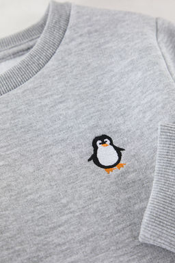Gri K?z Cocuk Anne-K?z Bask?l? Orme Mini Me Sweatshirt TKDAW25SW00052 - Trendyolmilla фото 3