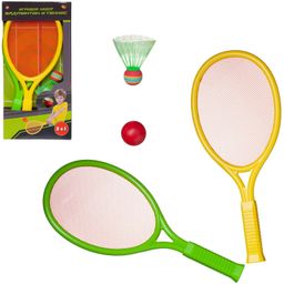 Спортивная игра ABtoys Бадминтон и теннис 2в1 в комплекте 2 ракетки, мяч и воланчик