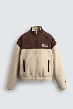 CONTRAST COMBINATION FAUX SHEARLING JACKET - Zara фото 5