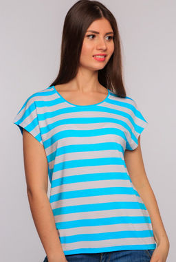 Футболка жен.арт.164-3,бело-голубая
