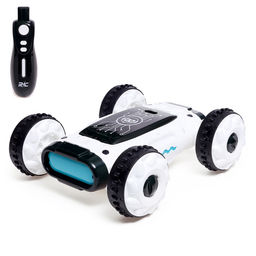 Машинка перевертыш Техно, радиоуправляемая, дрифт, аккумулятор, на пульте управления, цвет белый