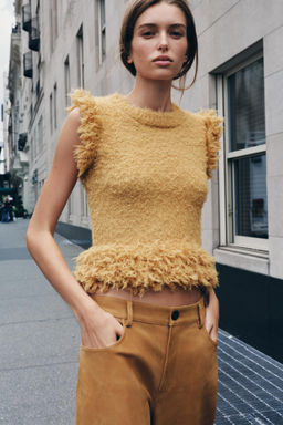 FAUX FUR KNIT TOP - Zara фото 4