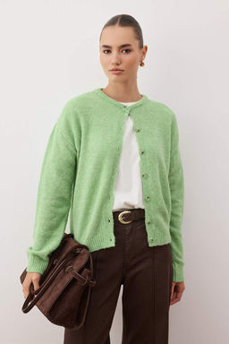 Wardrobe Essentials Ac?k Yesil Yumusak Dokulu Genis Kal?p Triko H?rka | TWOAW26HI00082