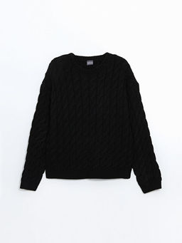 Bisiklet Yaka K?z ?ocuk Triko Kazak