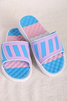 Шлепанцы резиновые сине-розовые