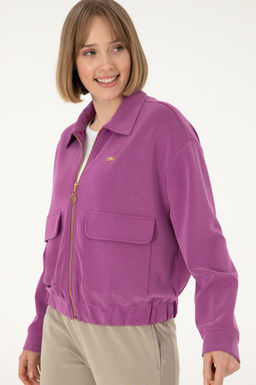 Женский фиолетовый свитшот Неожиданная скидка в корзине - U.s. polo assn фото 3