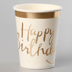 Стаканы бумажные С днём рождения, 6 шт.