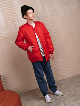 Бомбер демисезонный для мальчика Френд красный - Yollochka фото 3